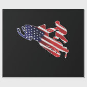 Amerikaanse vlag Snowmobile Winter Snowmobiel Cadeaupapier (Vlak)