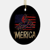 Amerikaanse vlag Snowmobile Winter Snowmobiel Keramisch Ornament (Rechts)