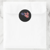 Amerikaanse vlag Snowmobile Winter Snowmobiel Ronde Sticker (Tas)