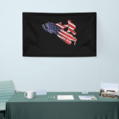 Amerikaanse vlag Snowmobile Winter Snowmobiel Spandoek (Beurs)