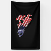 Amerikaanse vlag Snowmobile Winter Snowmobiel Spandoek (Verticaal)