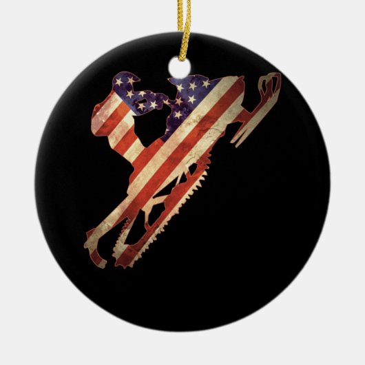 Amerikaanse vlag Snowmobile Winter Snowmobiingpng Keramisch Ornament (Voorkant)