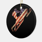 Amerikaanse vlag Snowmobile Winter Snowmobiingpng Keramisch Ornament (Links)
