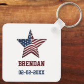 Amerikaanse vlag Sober Star, nuchterheid Jubileum Sleutelhanger (Achterkant)