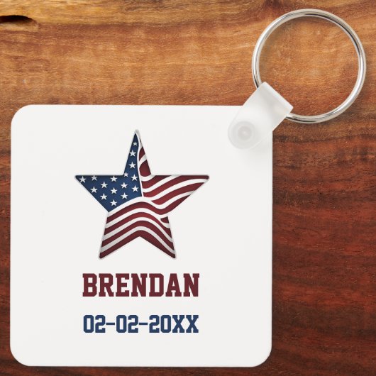 Amerikaanse vlag Sober Star, nuchterheid Jubileum Sleutelhanger (Achterkant)