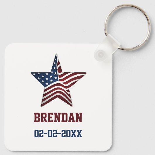 Amerikaanse vlag Sober Star, nuchterheid Jubileum Sleutelhanger (Achterkant)