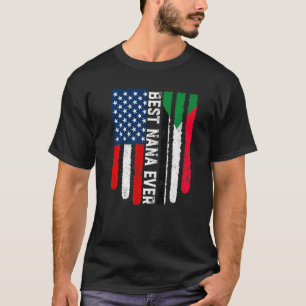 Amerikaanse vlag & Soedan Vlag Beste Nana ooit Fam T-shirt