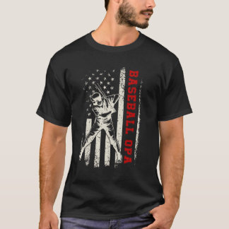 Amerikaanse vlag softbal honkbal opa grappige vade t-shirt