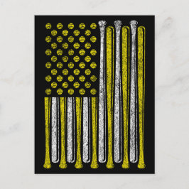Amerikaanse Vlag Softbal Team Vintage Grappig Briefkaart