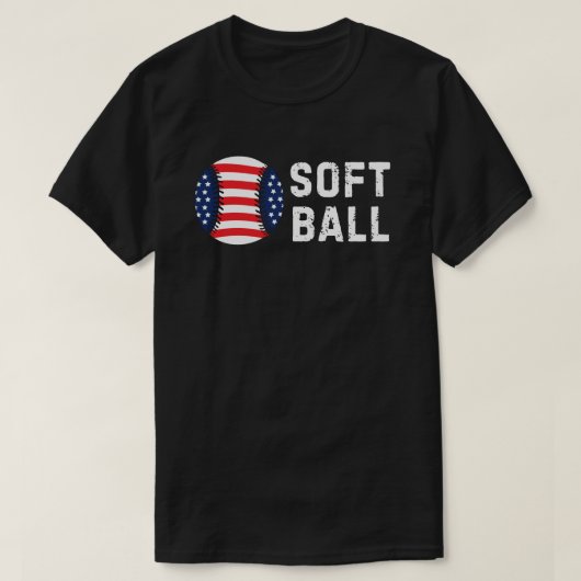 Amerikaanse vlag softbal vader | Softball Daddy Bl T-shirt (Design voorkant)