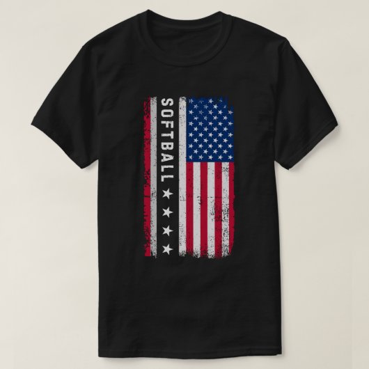 Amerikaanse vlag softbal vader | Softball Daddy Bl T-shirt (Design voorkant)