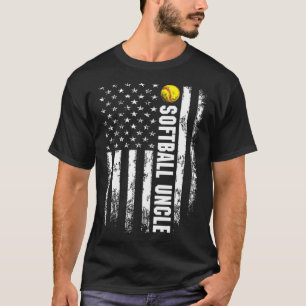 -Amerikaanse vlag Softball Oom-kerstcadeau T-shirt