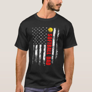 Amerikaanse vlag Softball Pap Achterkant Essentiee T-shirt