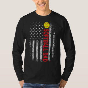 Amerikaanse vlag Softball Papa Patriottische 4 jul T-shirt