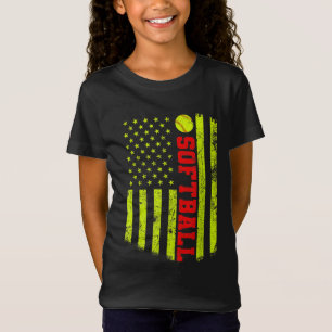 Amerikaanse vlag Softball T-shirt