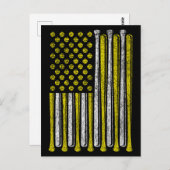 Amerikaanse Vlag Softbalteam Vintage Grappig Briefkaart (Voorkant / Achterkant)