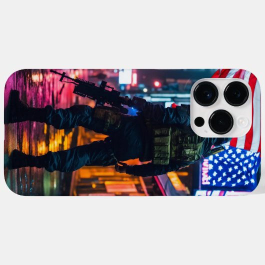 Amerikaanse vlag soldaat iPhone 14 Pro Max Hoesje (Achterkant (horizontaal))