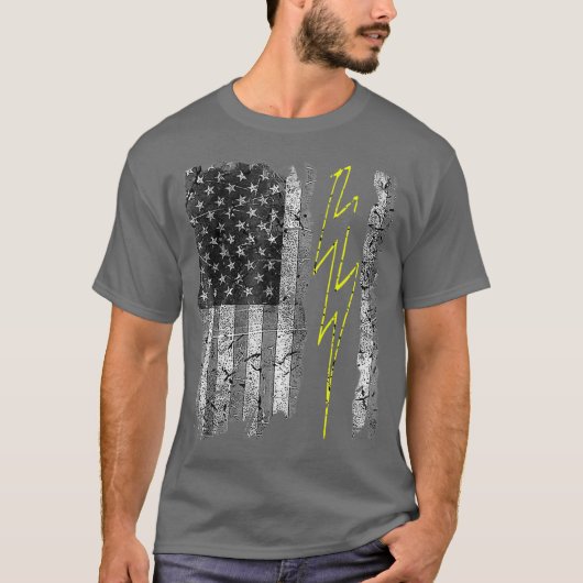  Amerikaanse vlag Sparky Electrician Electrician T-shirt (Voorkant)