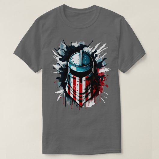 Amerikaanse vlag Spartan Helmet Veteranen T 4e van T-shirt (Design voorkant)