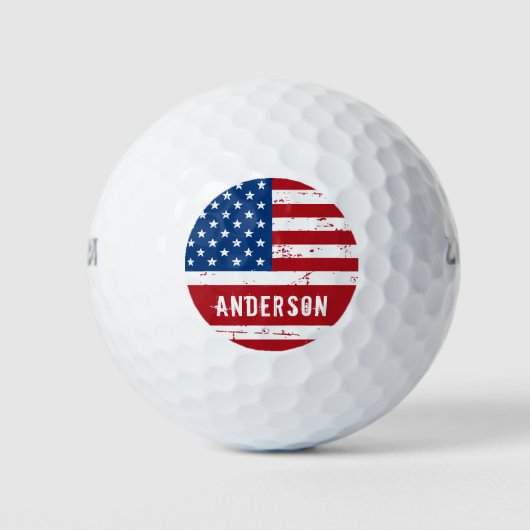 Amerikaanse vlag Speciaal patriottische strips Golfballen (Voorkant)