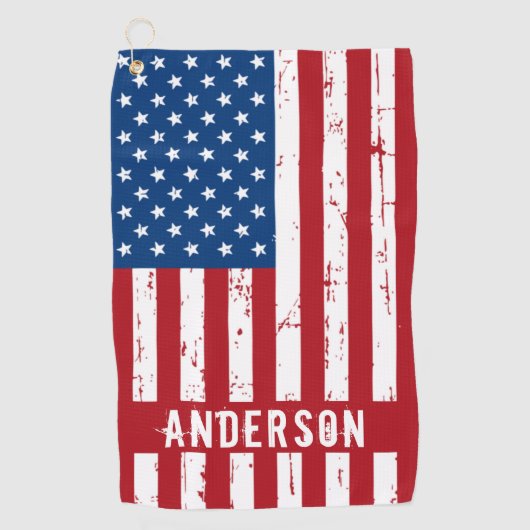 Amerikaanse vlag Speciaal patriottische strips Golfhanddoek (Voorkant)