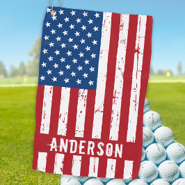 Amerikaanse vlag Speciaal patriottische strips Golfhanddoek