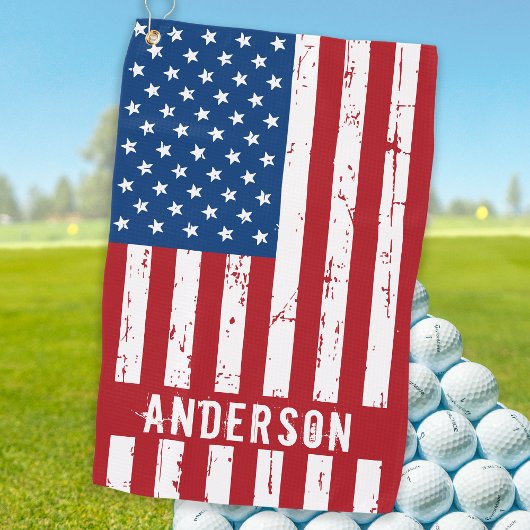 Amerikaanse vlag Speciaal patriottische strips Golfhanddoek