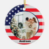 Amerikaanse vlag Speciaal patriottische strips Keramisch Ornament (Voorkant)