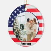 Amerikaanse vlag Speciaal patriottische strips Keramisch Ornament (Links)