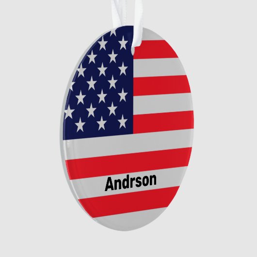 Amerikaanse vlag Speciaal patriottische strips Ornament (voorkant)