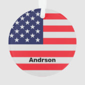 Amerikaanse vlag Speciaal patriottische strips Ornament (achterkant)