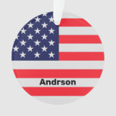 Amerikaanse vlag Speciaal patriottische strips Ornament (voorkant)