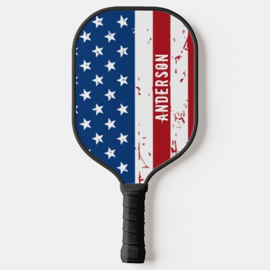 Amerikaanse vlag Speciaal patriottische strips Pickleball Paddle (Achterkant)