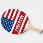 Amerikaanse vlag Speciaal patriottische strips Tafeltennisbatje (Zijkant)