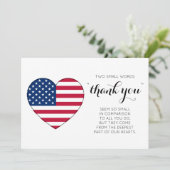 Amerikaanse vlag Speciaal VS Heart Militair Bedankkaart (Staand voorkant)