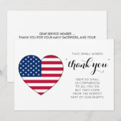 Amerikaanse vlag Speciaal VS Heart Militair Bedankkaart (Voorkant / Achterkant)