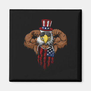 Amerikaanse Vlag Spierbundel Amerikaanse Zeearend  Magneet