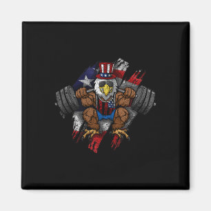 Amerikaanse Vlag Spierbundige Amerikaanse Zeearend Magneet