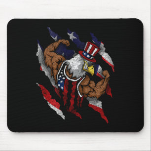 Amerikaanse Vlag Spierbundige Amerikaanse Zeearend Muismat