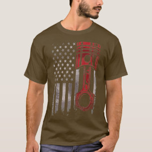 Amerikaanse vlag Spierkraan Vintage Patriottisch T-shirt