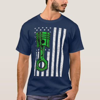 Amerikaanse vlag Spierkraan Vintage Patriottisch T-shirt