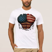 Amerikaanse vlag Spierkramp T-shirt (Voorkant)