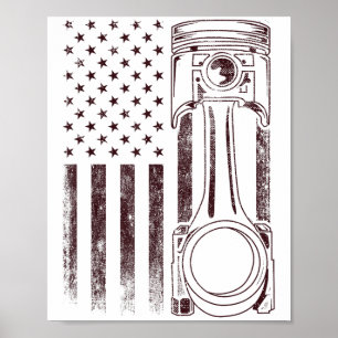 Amerikaanse vlag Spierspier Mech Poster