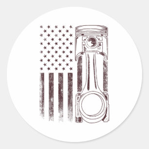 Amerikaanse vlag Spierspier Mech Ronde Sticker