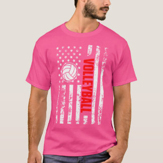 Amerikaanse vlag sport patriottische beachvolleyba t-shirt