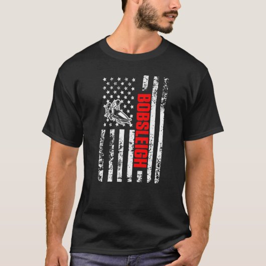 Amerikaanse vlag Sport Patriottische bobsleeppremi T-shirt (Voorkant)