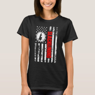 Amerikaanse Vlag Sport Patriottische Slacklining T-shirt