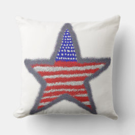 Amerikaanse vlag sprankelende ster buitenkussen
