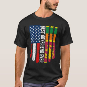 Amerikaanse vlag & Sri Lanka vlag Beste vriend ooi T-shirt