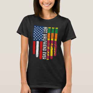 Amerikaanse vlag & Sri Lanka vlag Beste Vriendin E T-shirt